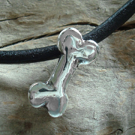 Dog Bone Pendant in sterling silver